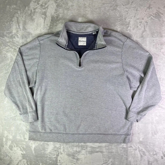Tommy Bahama Other - Tommy Bahama Quarter Zip Fleece Sweatshirt Men's 2XLB Grey/Blue Beachy Summer